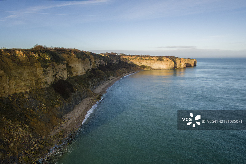 诺曼底的霍克角和奥马哈海滩的鸟瞰图图片素材