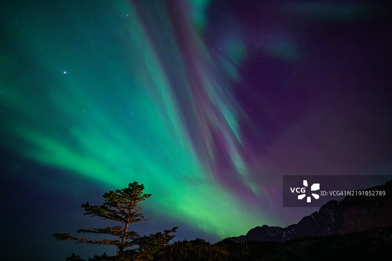 北极光 - 萤火虫 - 挪威洛弗敦群岛的极光图片素材