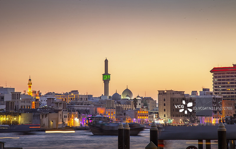 迪拜。迪拜溪上的老迪拜。图片素材