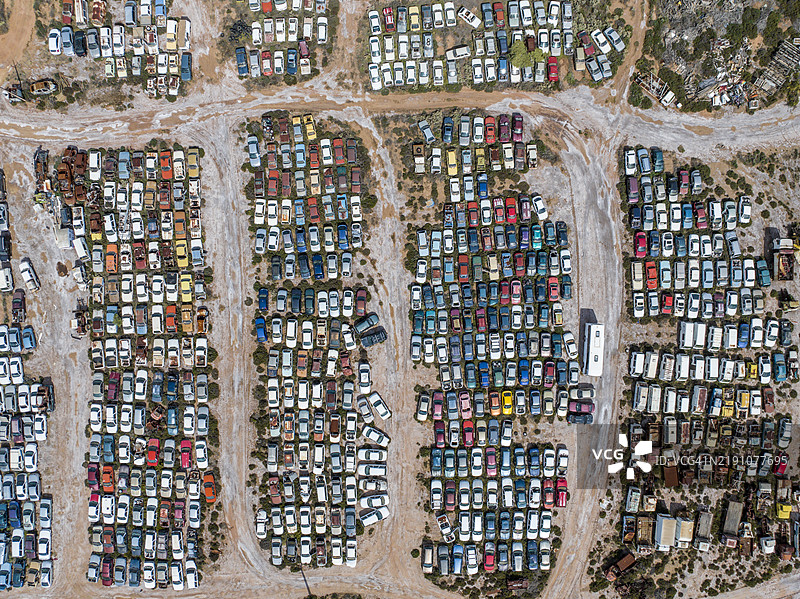 一个废弃的汽车停车场，澳大利亚波特奥古斯塔图片素材