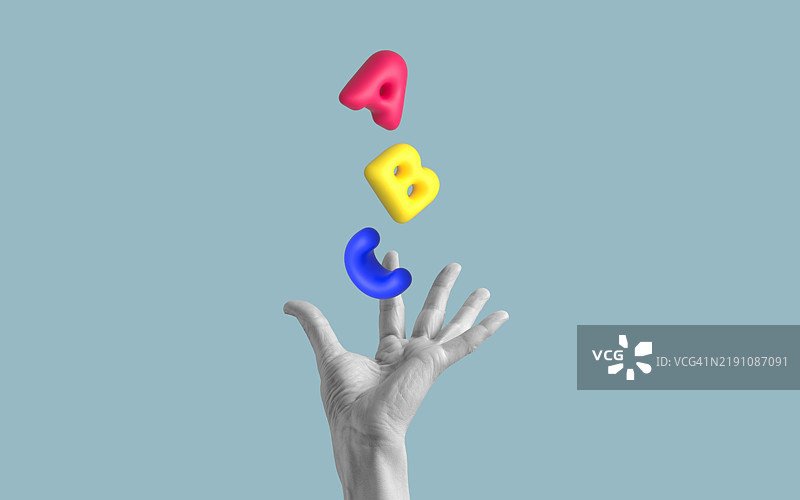 手抛出字母图片素材