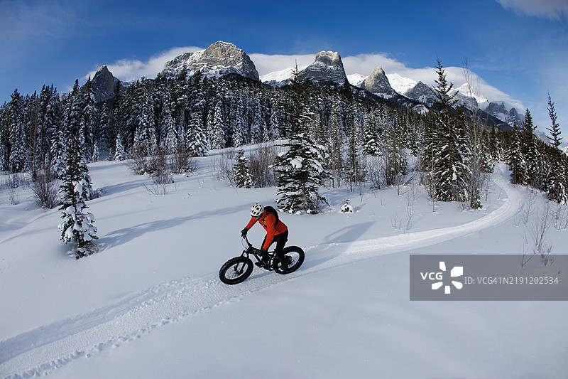 加拿大冬季胖胎自行车骑行图片素材
