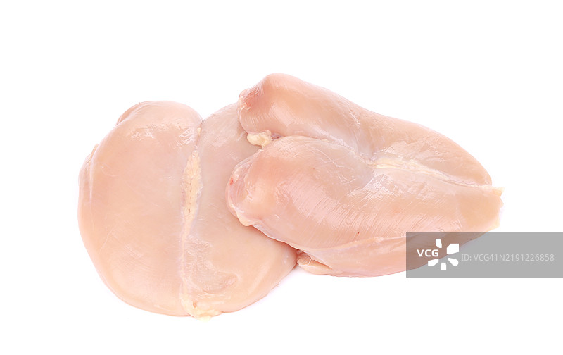 白色背景下的肉类特写图片素材