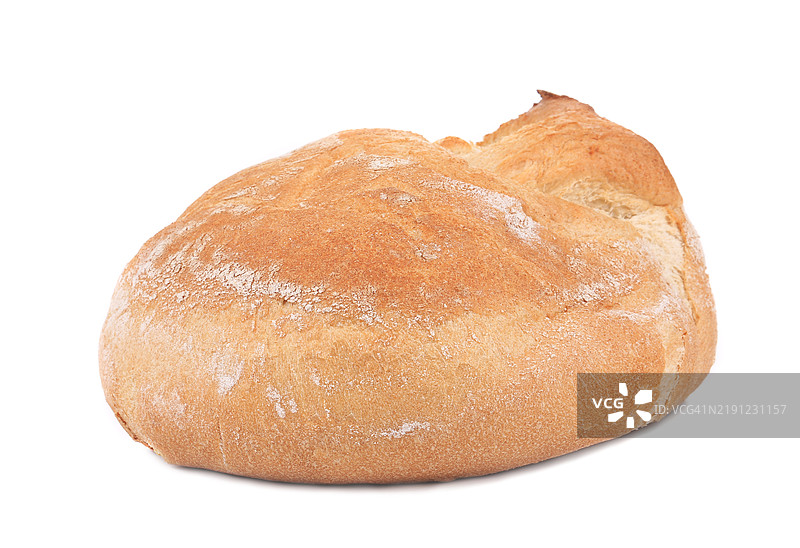 白色背景下的面包特写图片素材