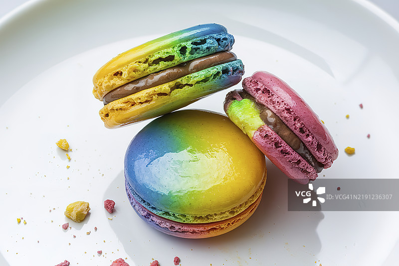 五彩缤纷的马卡龙，口味多样图片素材