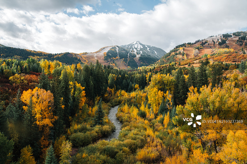 秋季的科罗拉多州阿斯彭风景如画，阿斯彭，科罗拉多州，美国，USA图片素材