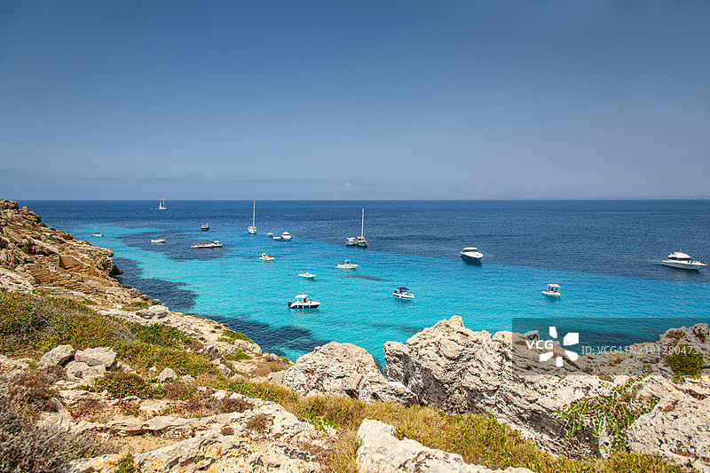 西西里岛，法维尼亚岛，布埃马里诺湾的景色图片素材