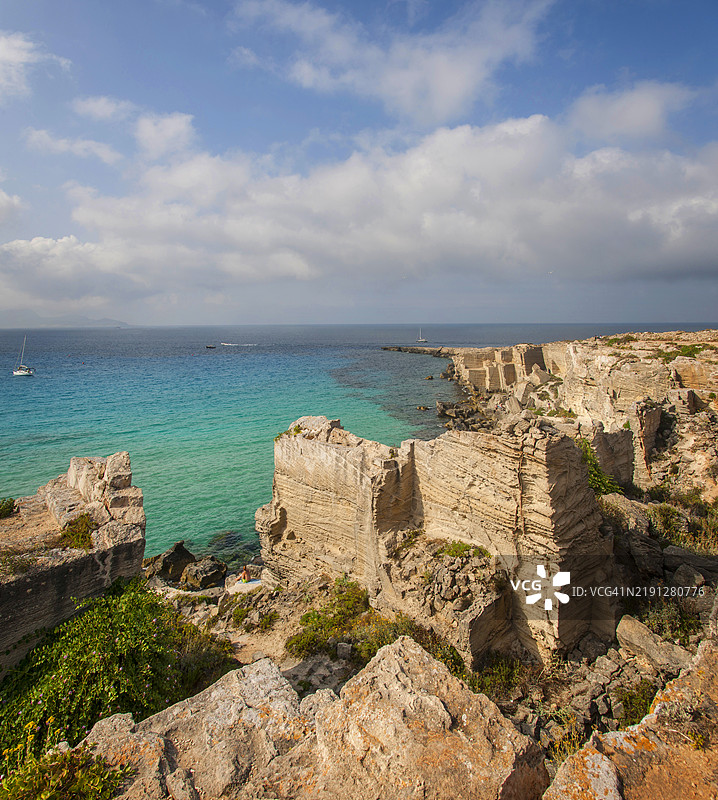 法维尼亚岛，通往卡拉罗萨的步道图片素材