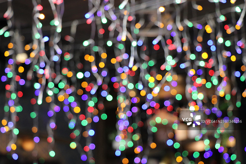 长时间曝光的节日彩灯背景图片素材
