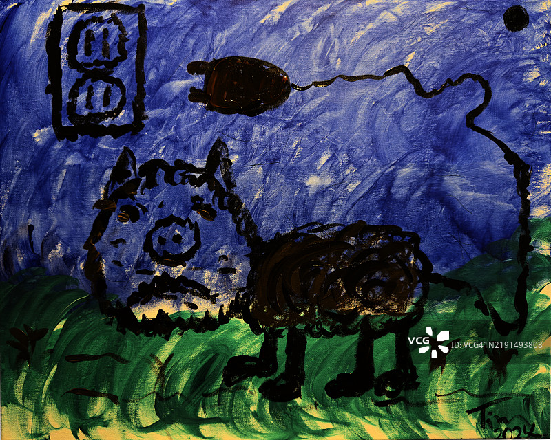 电动猪画作图片素材