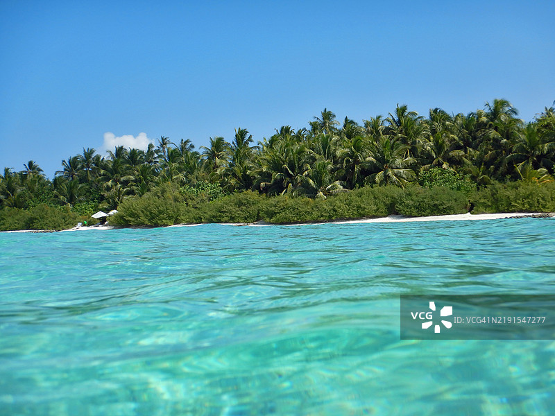 马尔代夫共和国的Embudu岛或Embudhu岛的景观。图片素材