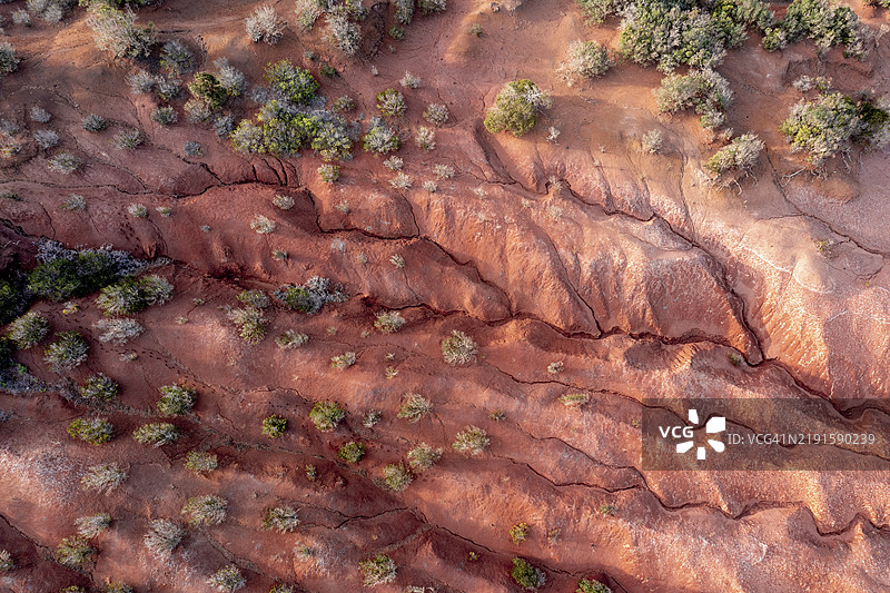 红色土壤，侵蚀，悬崖之上，阿古洛，拉戈梅拉，西班牙，加那利群岛，欧洲图片素材