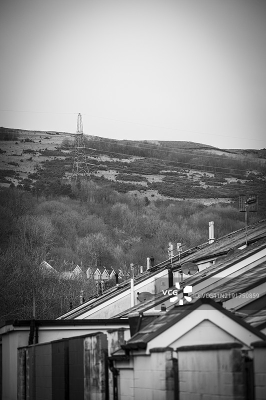 俯瞰煤矿废料堆的阶梯街景图片素材