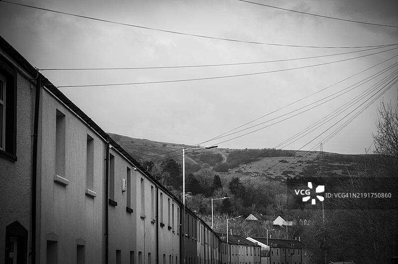 俯瞰煤矿废料堆的阶梯街景图片素材