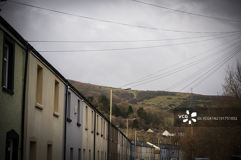 俯瞰煤矿废料堆的阶梯街景图片素材