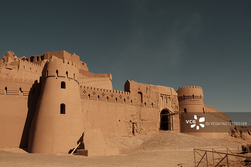 伊朗克尔曼省巴姆城堡的一个入口特写。图片素材