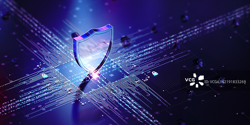 受保护的网络 - 安全系统概念。留白空间图片素材