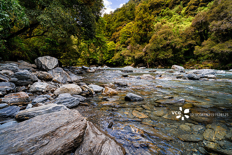 新西兰雷霆溪瀑布图片素材