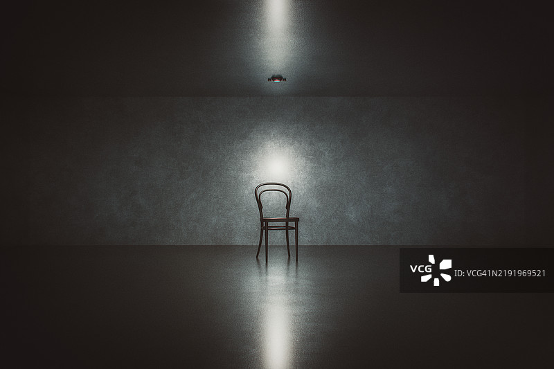 空房间里的旧椅子图片素材