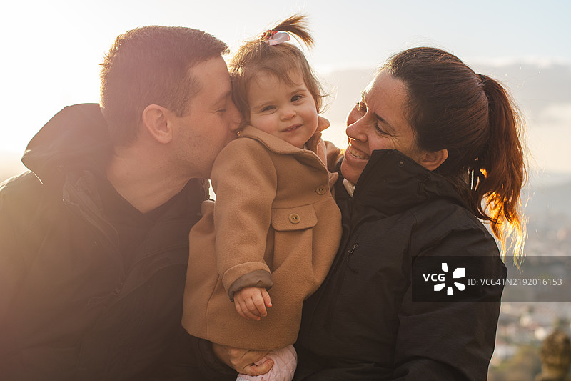 在博姆耶稣山的家庭合影图片素材