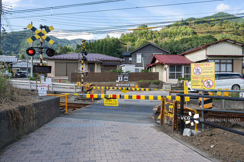 日本铁路道口图片素材