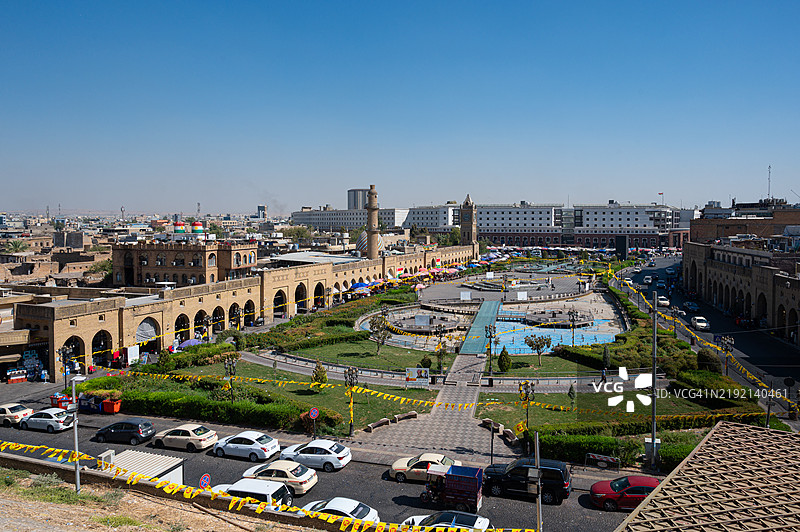 埃尔比勒城堡、沙尔公园和大凯萨里集市 - 库尔德斯坦 - 埃尔比勒 - 北伊拉克图片素材