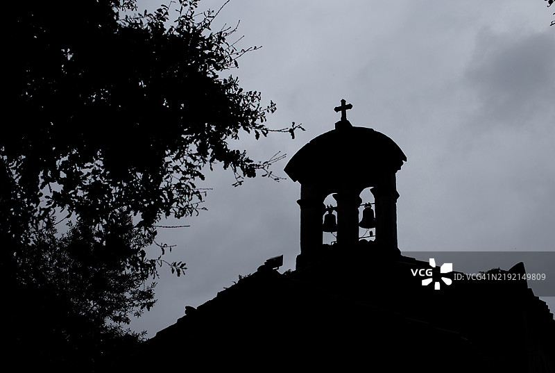 圣安东尼奥教堂，钟楼的剪影图片素材