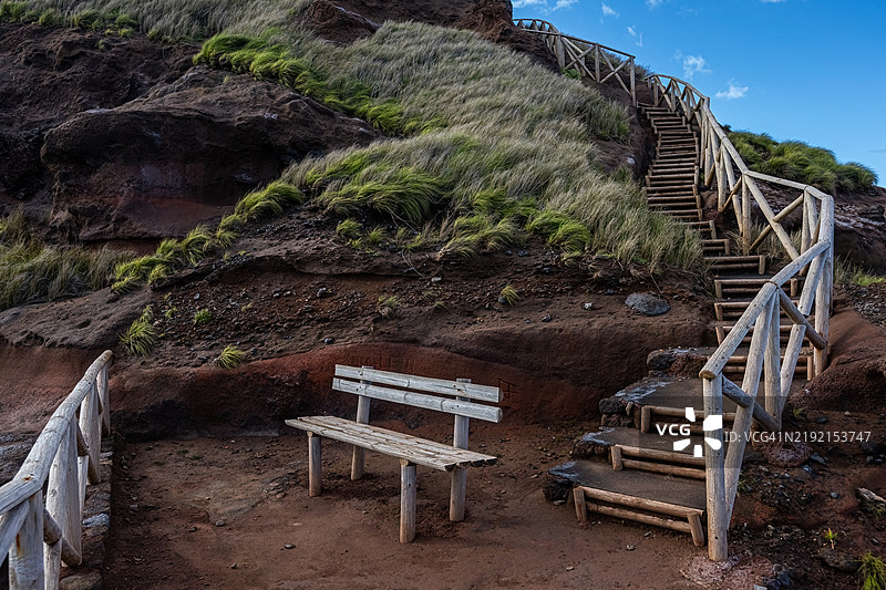 亚速尔群岛（葡萄牙）悬崖上波涛汹涌的大西洋壮丽景色图片素材