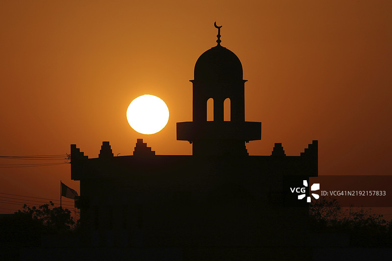 日出，清真寺，萨拉拉，阿曼，亚洲图片素材