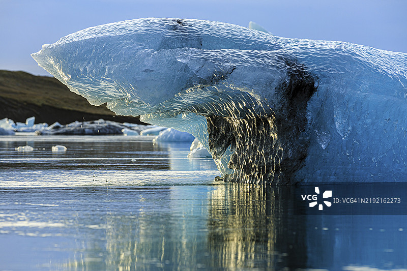 约库尔萨龙冰川湖，冰山，瓦特纳冰川国家公园，霍尔纳峡湾，冰岛南部图片素材