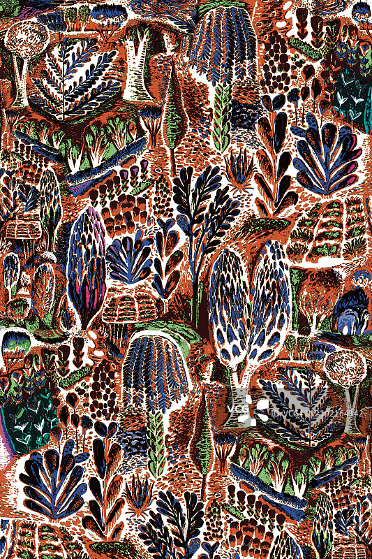 生机勃勃的花园画作图片素材