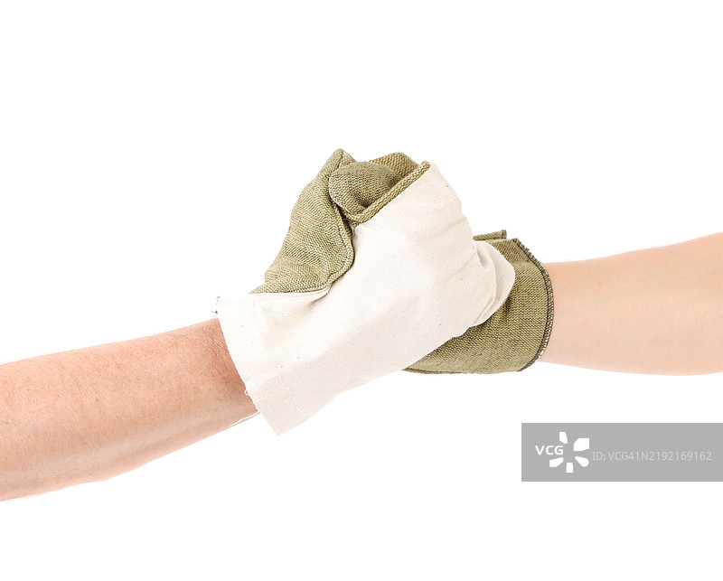 两只手套握在一起的手势图片素材