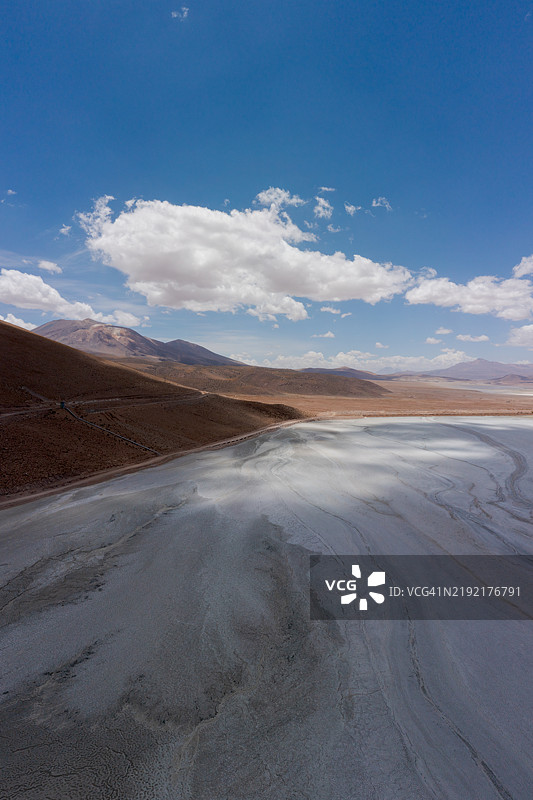 北智利矿业景观中的铜钼尾矿图片素材