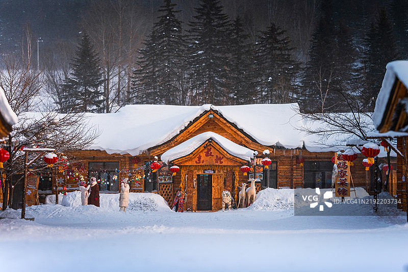 中国雪乡，哈尔滨，中国图片素材