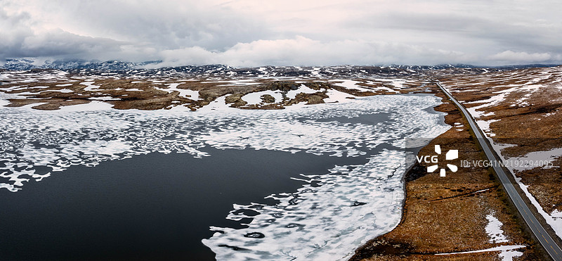 挪威哈当厄尔维达的鸟瞰图，欧洲图片素材