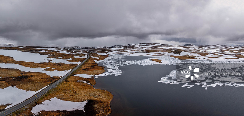 挪威哈当厄尔维达的鸟瞰图，欧洲图片素材