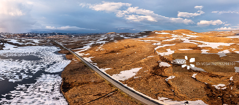 挪威哈当厄尔维达的鸟瞰图，欧洲图片素材