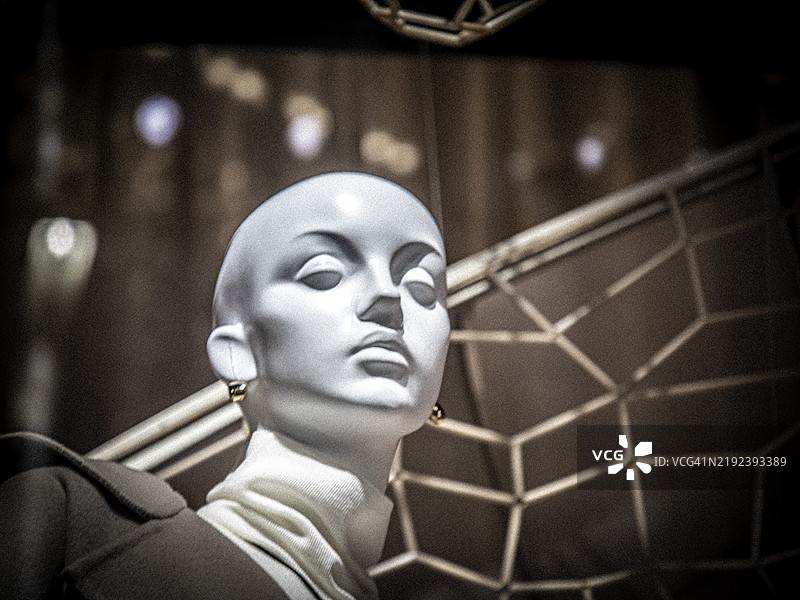 带金耳环的模特头图片素材