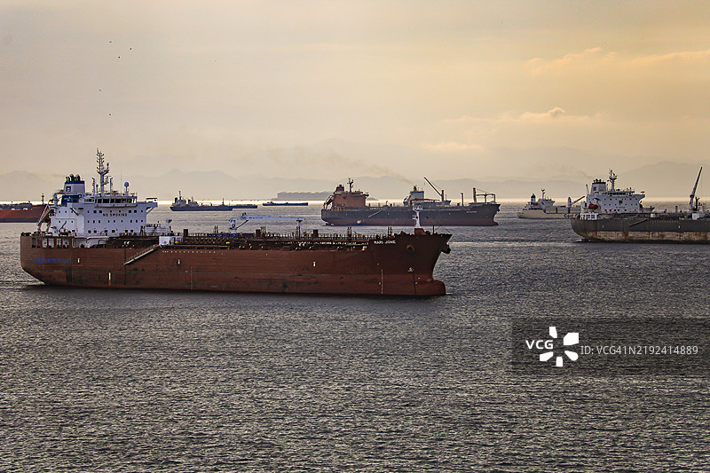 巴拿马湾的海上交通图片素材