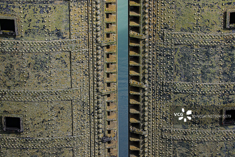 巴拿马运河闸门的详细视图图片素材