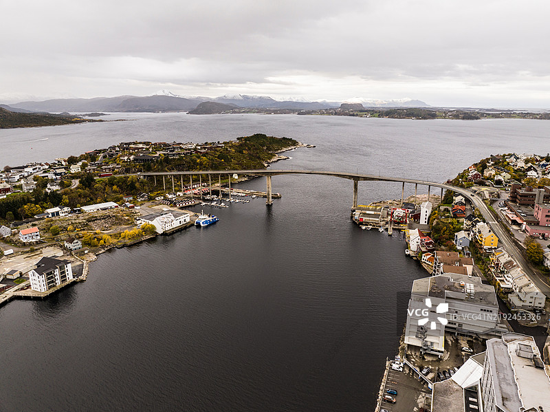 挪威克里斯蒂安松市的鸟瞰图图片素材