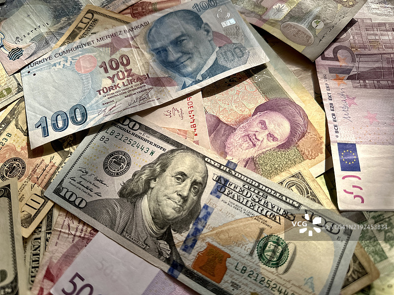 不同国家的货币图片素材