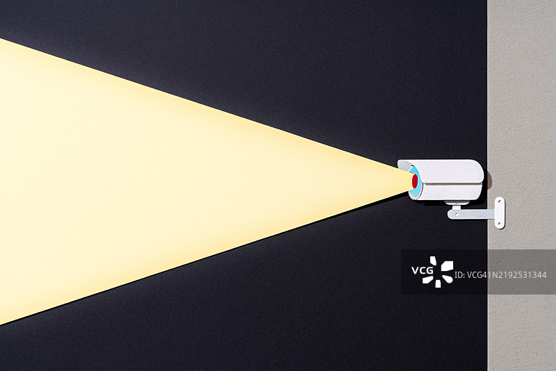 监控摄像头监视的区域，纸艺制作图片素材