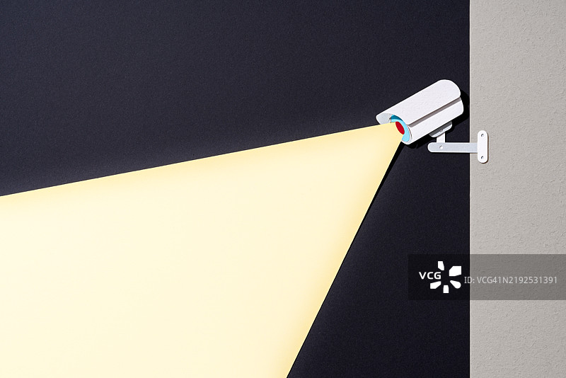 监控摄像头监视的区域，纸艺制作图片素材