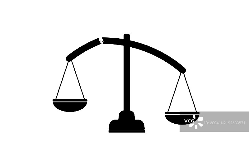 破损的法律公正天平图标图片素材