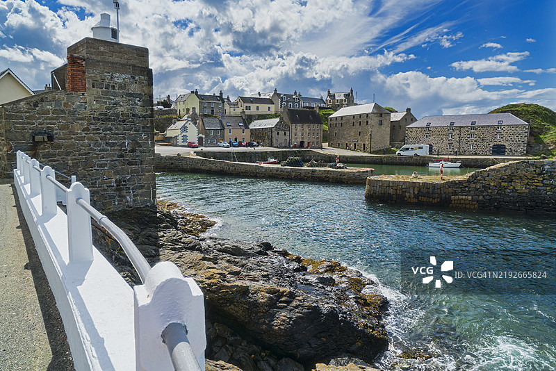波特索伊港，莫雷湾，阿伯丁郡，高地地区，苏格兰，英国图片素材