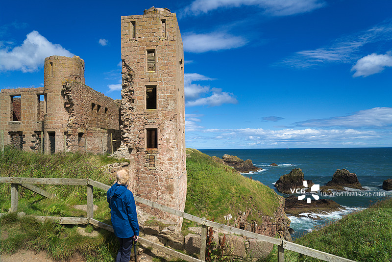 斯莱恩斯城堡，克鲁登湾，阿伯丁郡，高地地区，苏格兰，英国图片素材