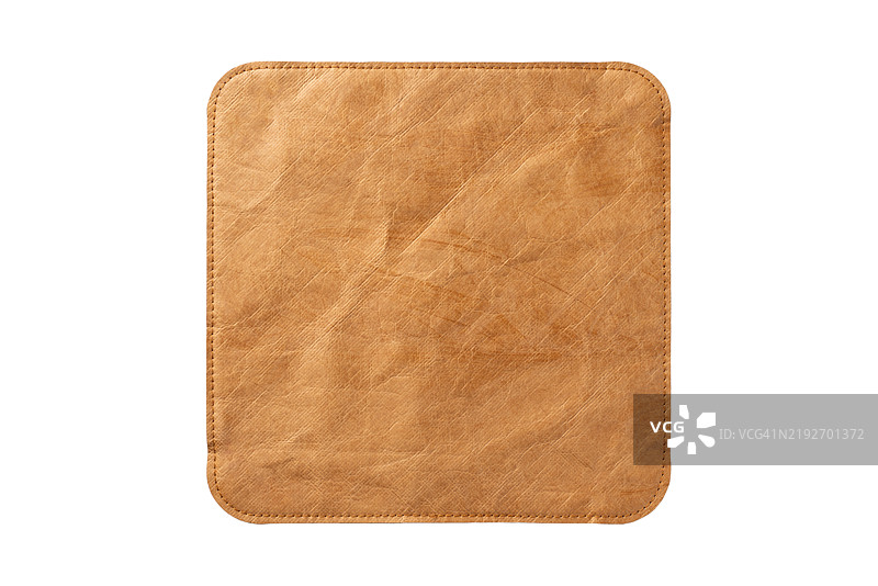 棕色可洗纸桌垫，白色背景下孤立展示图片素材