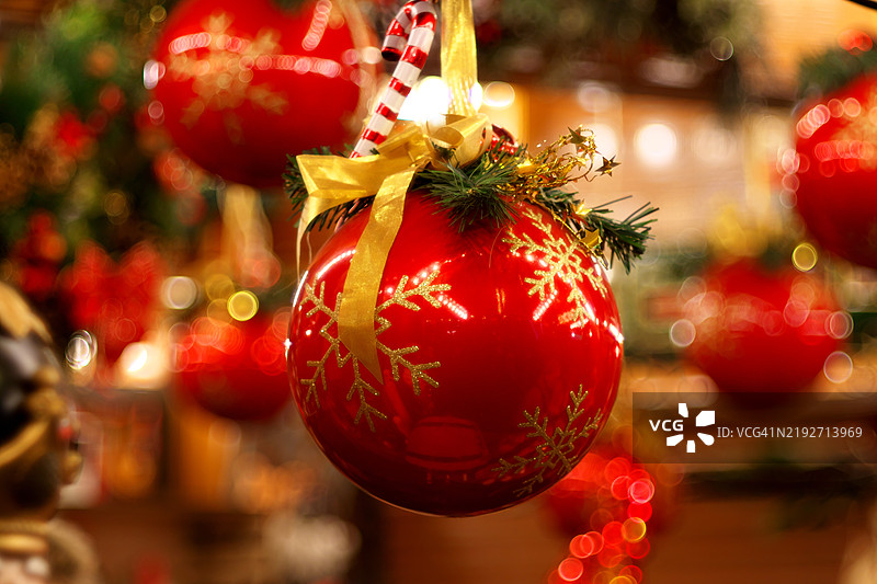 圣诞装饰的特写镜头图片素材