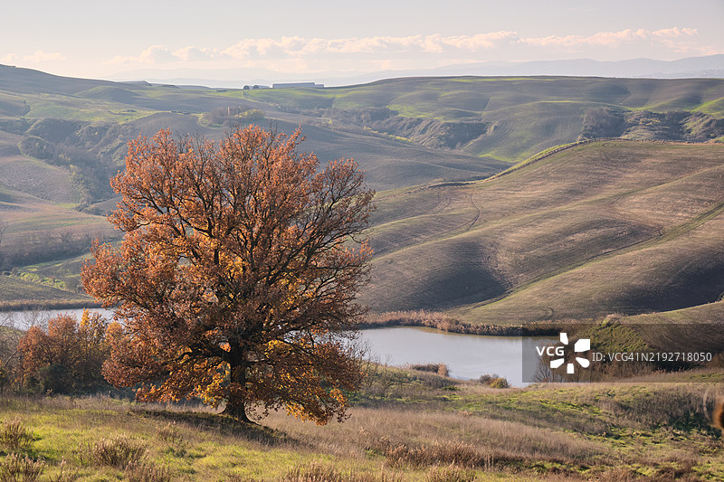 秋季天空下的风景如画的景观图片素材
